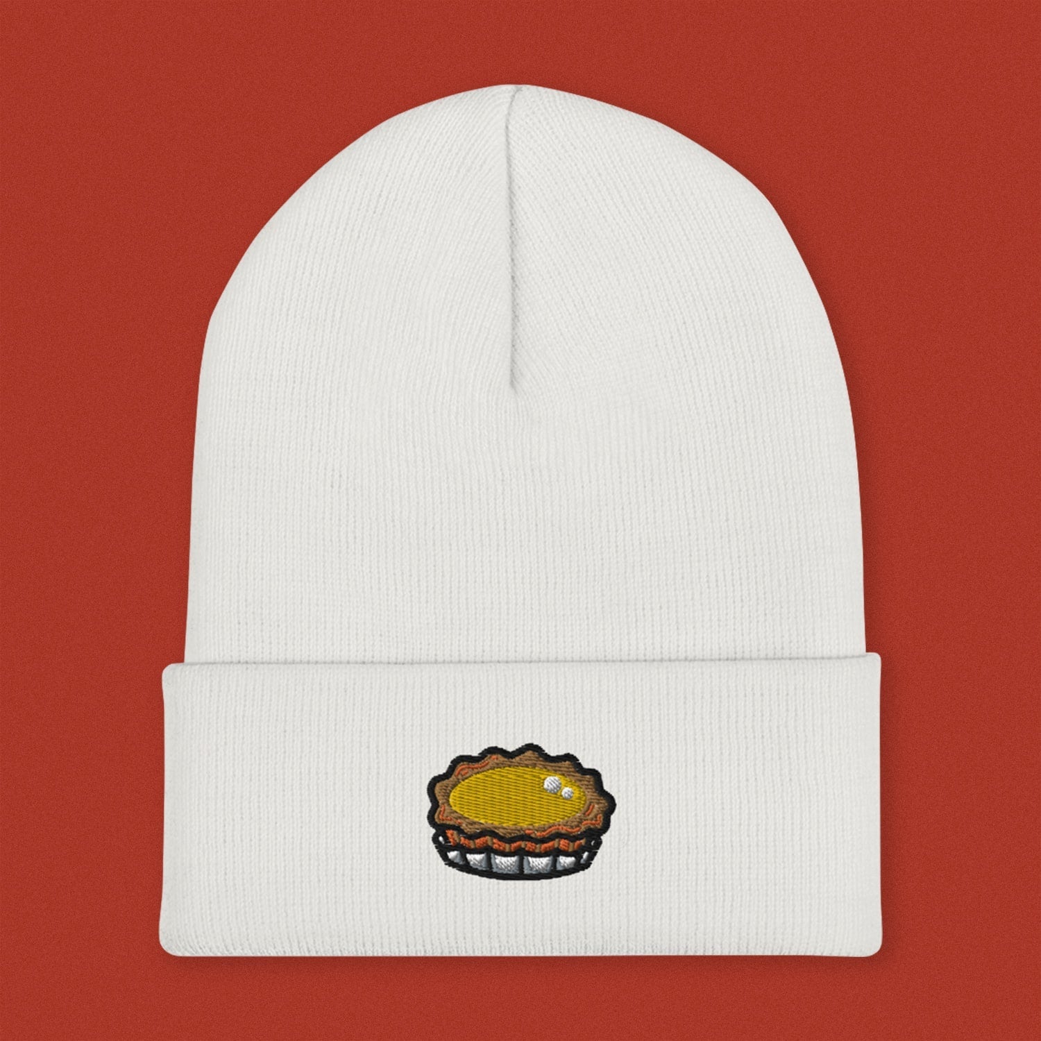 Egg Tart Embroidered Beanie - Ni De Mama Chinese Clothing