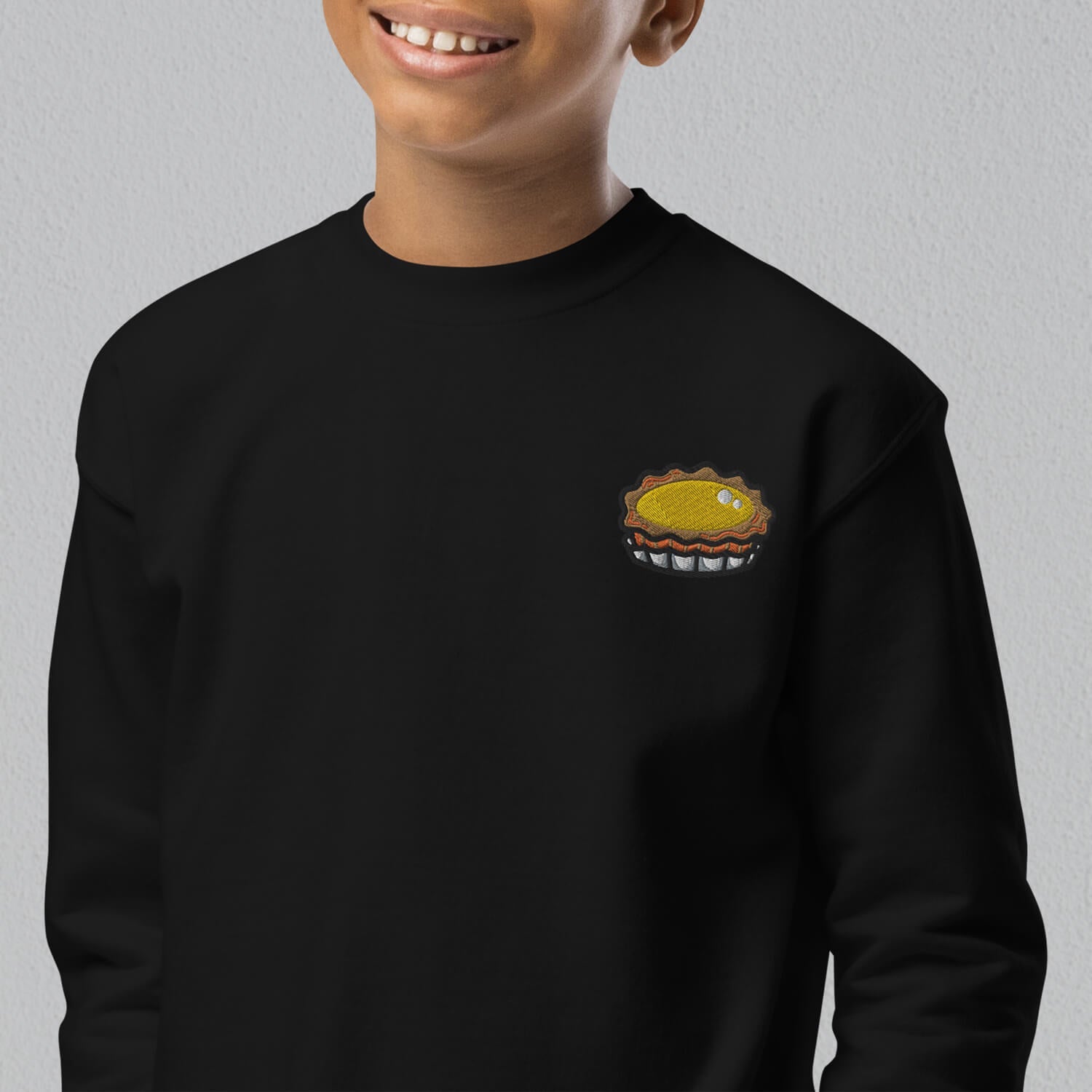Egg Tart Embroidered Kids Sweatshirt - Ni De Mama Chinese Clothing