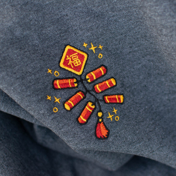 Firecracker - Chinese New Year Embroidered Sweatshirt - Ni De Mama Chinese Clothing