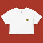 Load image into Gallery viewer, Fortune Cookie Embroidered Crop T-Shirt - Ni De Mama Chinese - Inspired Clothing | White , XS
