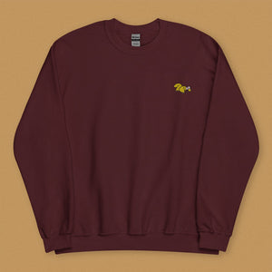 Fortune Cookie Embroidered Sweatshirt - Ni De Mama Chinese - Inspired Clothing | Maroon , S