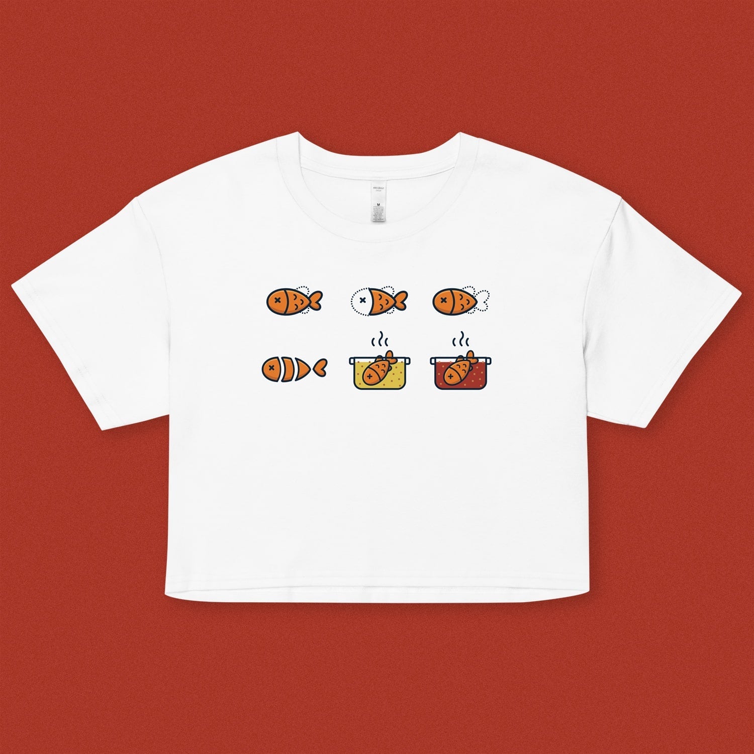 Fresh Fish Services Crop T-Shirt - Ni De Mama Chinese Clothing