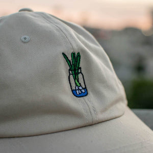 Green Onion Embroidered Cap - Ni De Mama Chinese Clothing