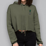 Load image into Gallery viewer, Green Onion Embroidered Crop Hoodie - Ni De Mama Chinese Clothing
