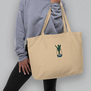 Green Onion Embroidered Large Tote - Ni De Mama Chinese Clothing