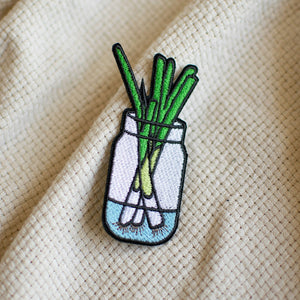 Green Onion Embroidered Patch - Ni De Mama Chinese Clothing