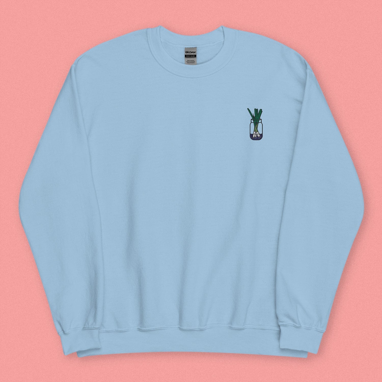 Green Onion Embroidered Sweatshirt - Shop Ni De Mama