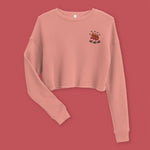 Load image into Gallery viewer, Ha Ha Ha (Shrimp) Embroidered Crop Sweatshirt - Ni De Mama Chinese Clothing
