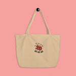 Load image into Gallery viewer, Ha Ha Ha (Shrimp) Embroidered Large Tote - Ni De Mama Chinese Clothing
