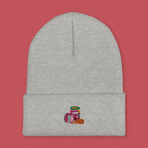 Haw Flakes Embroidered Beanie - Ni De Mama Chinese Clothing