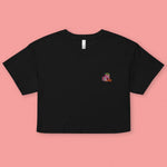 Load image into Gallery viewer, Haw Flakes Embroidered Crop T-Shirt - Ni De Mama Chinese Clothing
