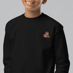 Load image into Gallery viewer, Haw Flakes Embroidered Kids Sweatshirt - Ni De Mama Chinese Clothing
