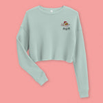 Load image into Gallery viewer, Ho Ho Ho Embroidered Crop Sweatshirt - Ni De Mama Chinese Clothing
