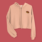 Load image into Gallery viewer, Hot Dog Bun Embroidered Crop Hoodie - Ni De Mama Chinese Clothing
