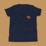 Load image into Gallery viewer, Hot Dog Bun Embroidered Kids T-Shirt - Ni De Mama Chinese - Inspired Clothing | Navy Blue , S
