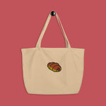 Load image into Gallery viewer, Hot Dog Bun Embroidered Large Tote - Ni De Mama Chinese Clothing
