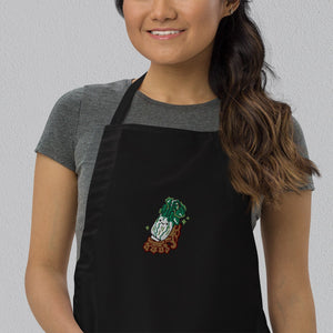 Jadeite Cabbage (Bok Choy) Embroidered Apron - Ni De Mama Chinese Clothing