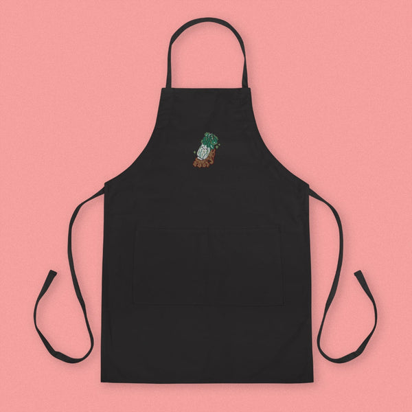 Jadeite Cabbage (Bok Choy) Embroidered Apron - Ni De Mama Chinese Clothing