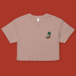 Load image into Gallery viewer, Jadeite Cabbage (Bok Choy) Embroidered Crop T-Shirt - Ni De Mama Chinese Clothing
