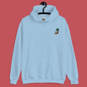 Jadeite Cabbage (Bok Choy) Embroidered Hoodie - Ni De Mama Chinese - Inspired Clothing | Baby Blue , S