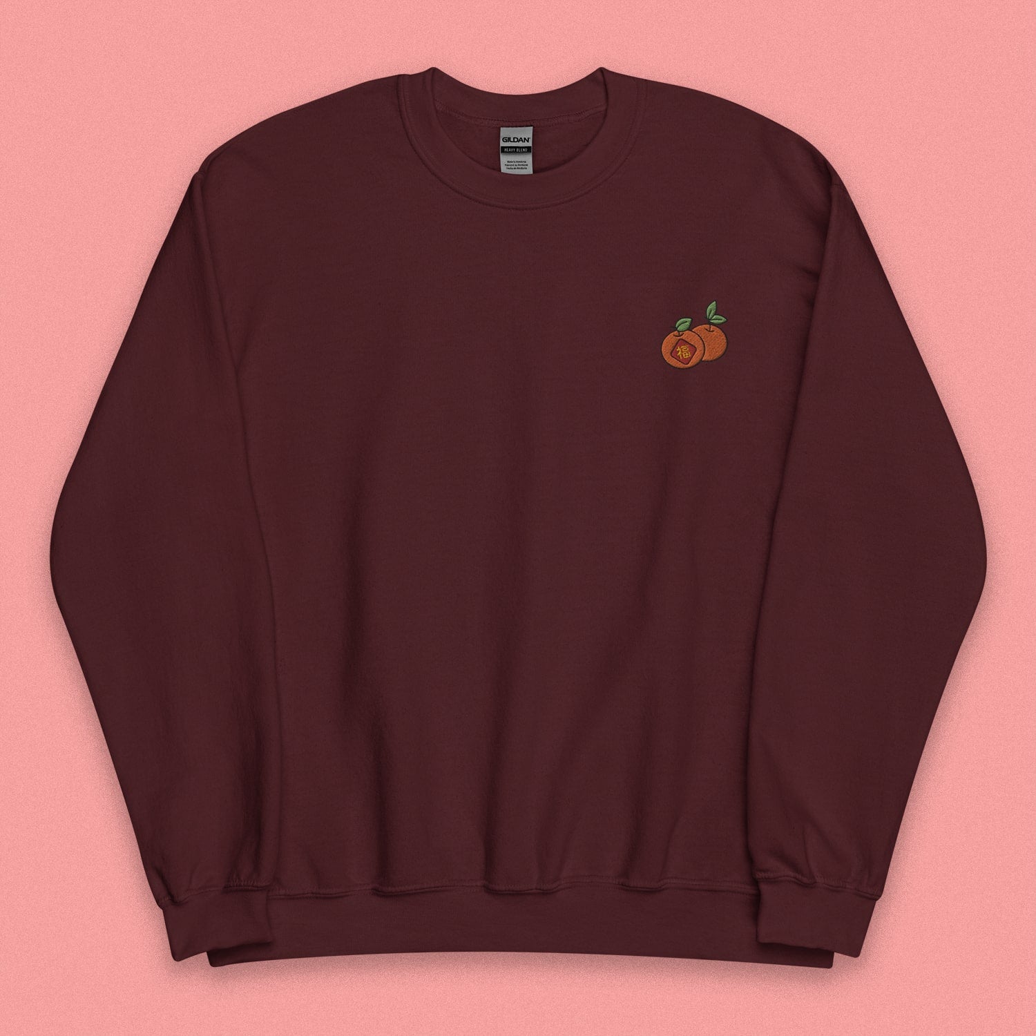 Mandarin Orange Embroidered Sweatshirt - Ni De Mama Chinese Clothing
