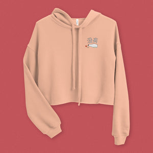 没有 Mayo Crop Hoodie - Ni De Mama Chinese - Inspired Clothing | Soft Peach , S