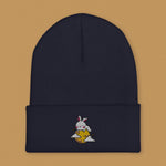 Load image into Gallery viewer, Moon Rabbit Embroidered Beanie - Ni De Mama Chinese Clothing

