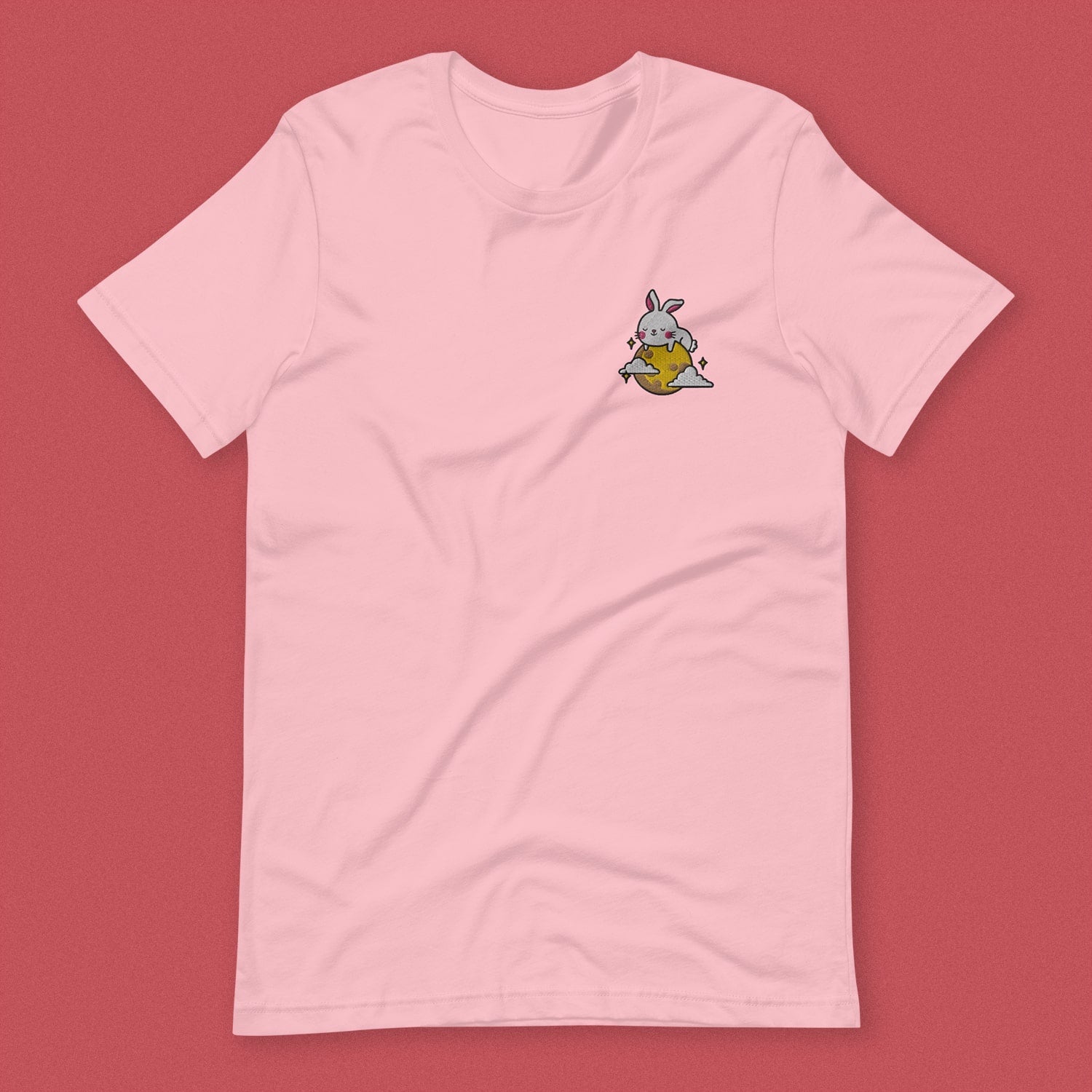 Moon Rabbit Embroidered T-Shirt - Ni De Mama Chinese Clothing