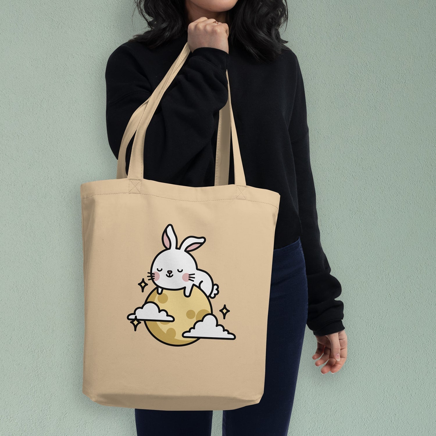 Moon Rabbit Tote Bag - Ni De Mama Chinese Clothing