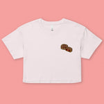 Load image into Gallery viewer, Mooncake Embroidered Crop T-Shirt - Ni De Mama Chinese Clothing
