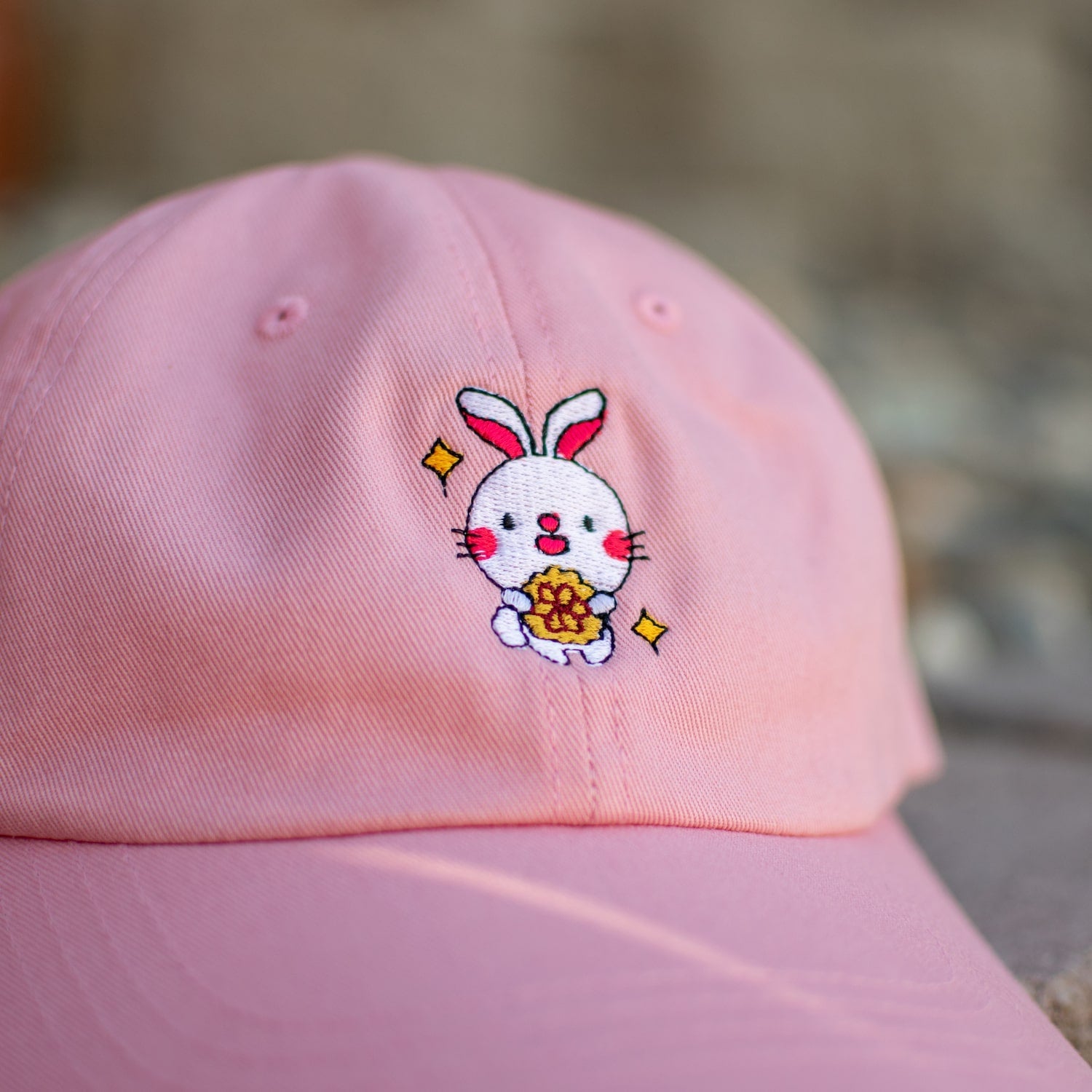 Mooncake Rabbit Embroidered Cap - Ni De Mama Chinese Clothing