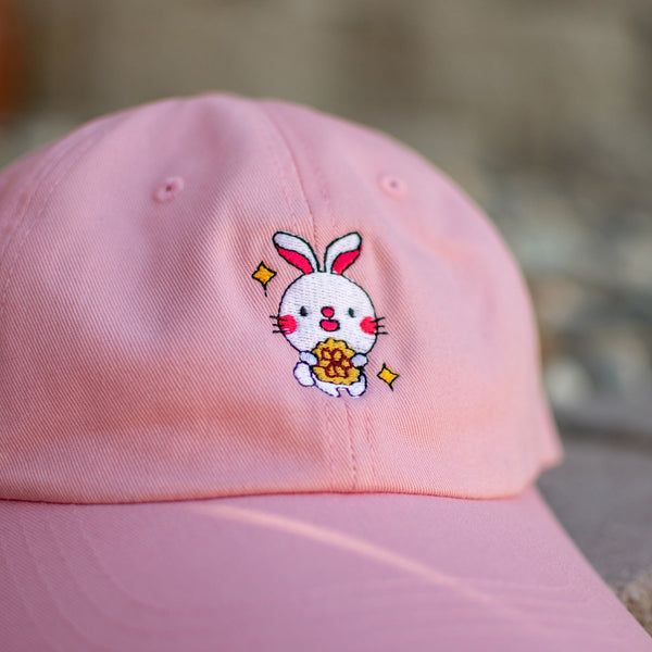 Mooncake Rabbit Embroidered Cap - Ni De Mama Chinese - Inspired Clothing | Canvas ,