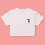 Load image into Gallery viewer, Mooncake Rabbit Embroidered Crop T-Shirt - Ni De Mama Chinese Clothing
