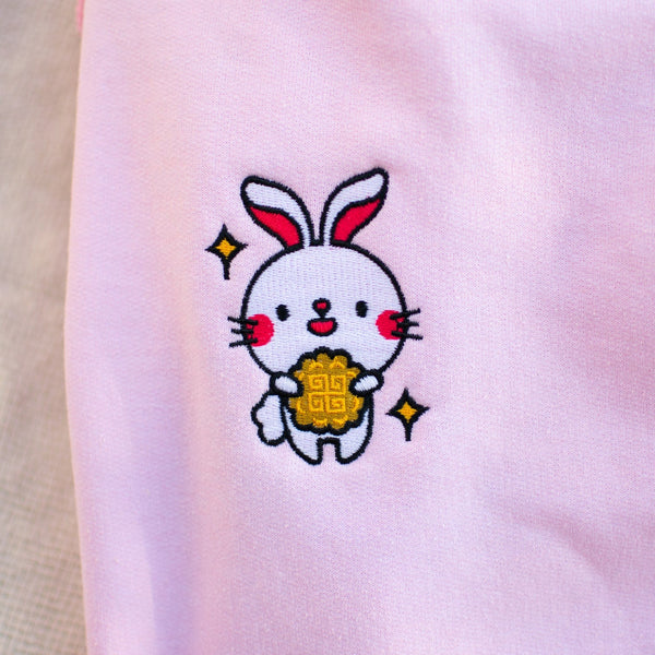 Mooncake Rabbit Embroidered Hoodie - Ni De Mama Chinese Clothing