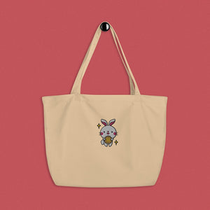 Mooncake Rabbit Embroidered Large Tote - Ni De Mama Chinese Clothing