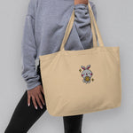 Load image into Gallery viewer, Mooncake Rabbit Embroidered Large Tote - Ni De Mama Chinese Clothing
