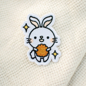 Mooncake Rabbit Embroidered Patch - Ni De Mama Chinese Clothing