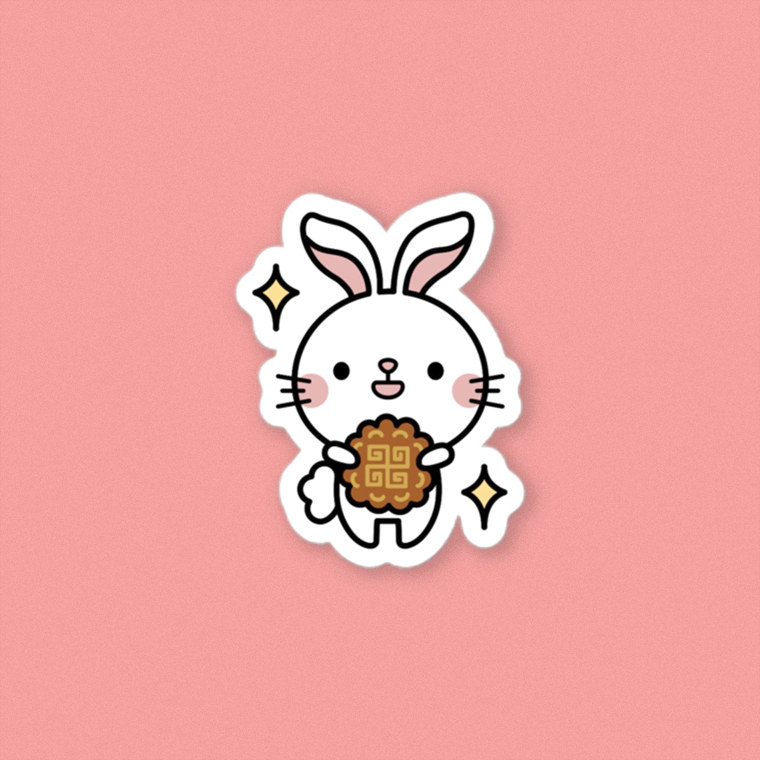 Mooncake Rabbit Vinyl Sticker - Ni De Mama Chinese Clothing