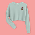 Load image into Gallery viewer, Panda Santa Embroidered Crop Sweatshirt - Ni De Mama Chinese Clothing
