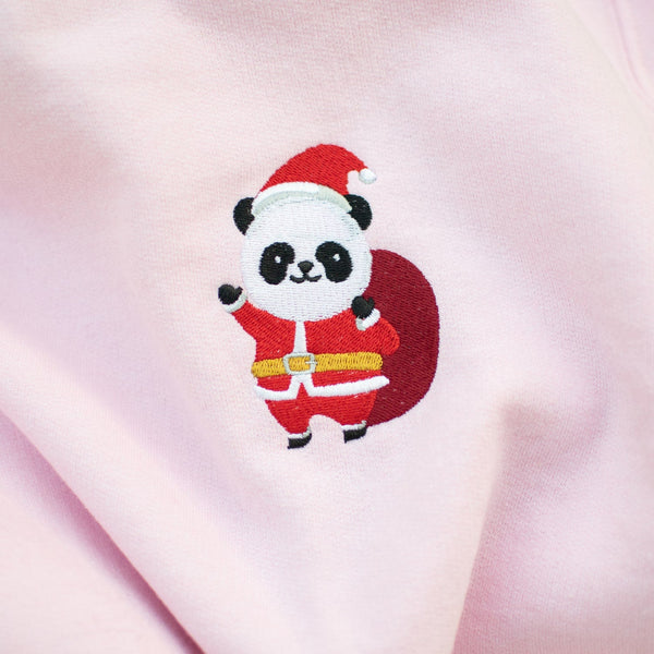 Panda Santa Embroidered Hoodie - Ni De Mama Chinese Clothing