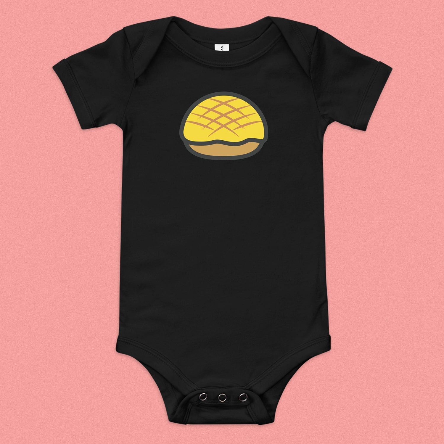 Pineapple Bun Baby Onesie - Ni De Mama Chinese - Inspired Clothing | Black , 3 - 6m