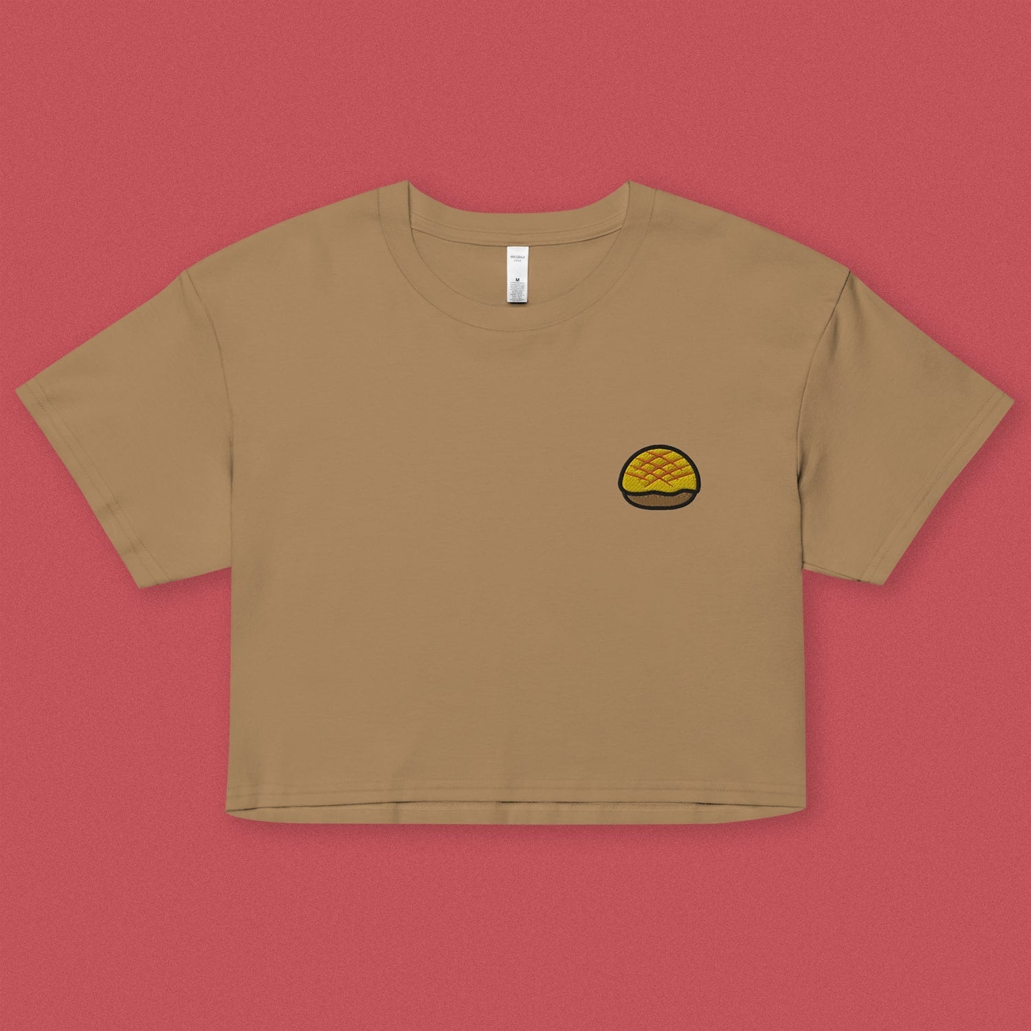 Pineapple Bun Embroidered Crop T-Shirt - Ni De Mama Chinese Clothing