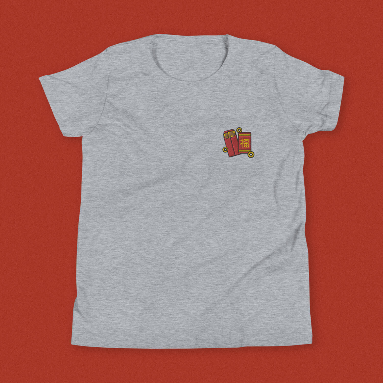Red Envelope Embroidered Kids T-Shirt - Ni De Mama Chinese Clothing