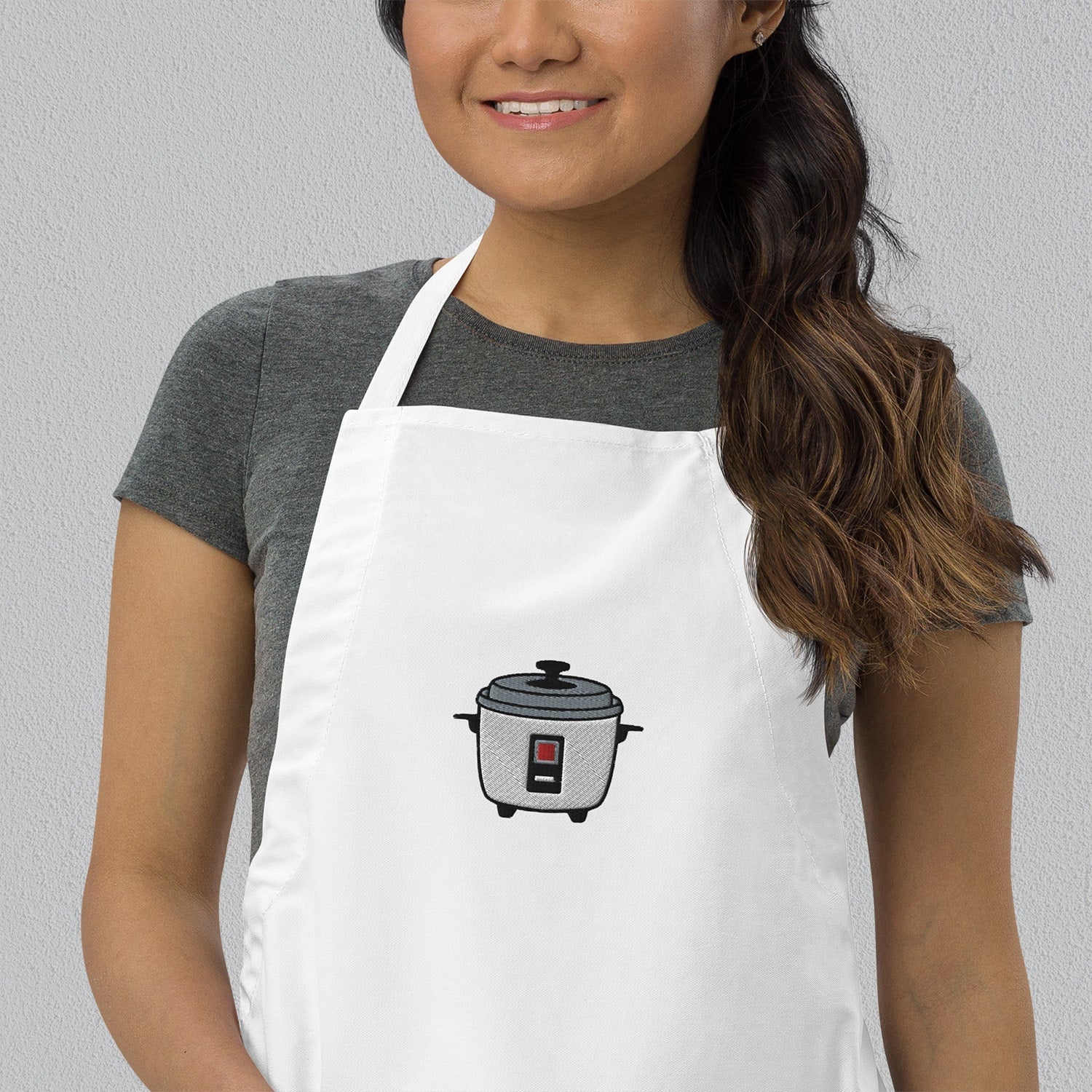 Rice Cooker Embroidered Apron | Shop Ni de Mama Clothing Rice Cooker Embroidered Apron | Shop Ni de Mama Clothing