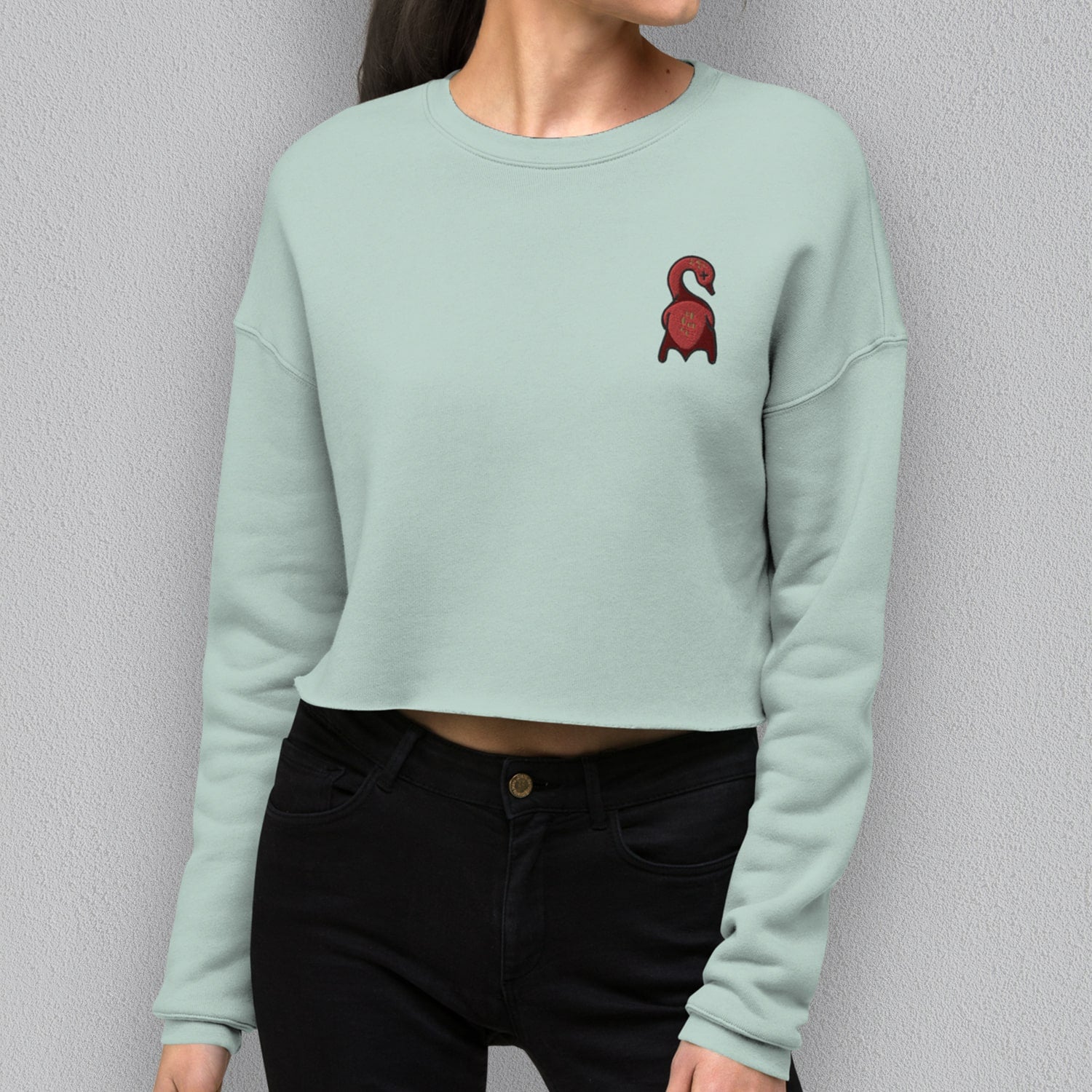 Roasted Duck Embroidered Crop Sweatshirt - Ni De Mama Chinese Clothing