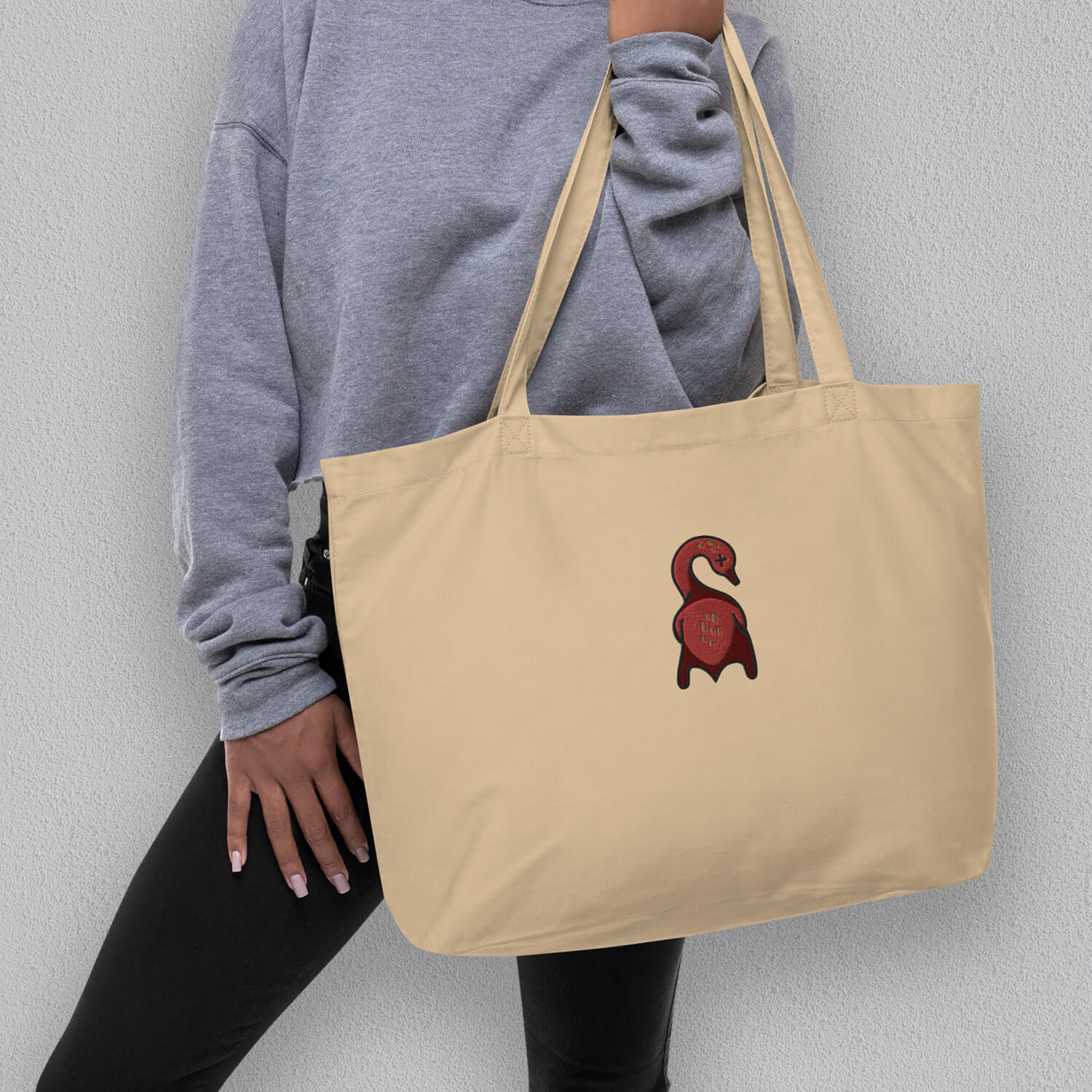 Roasted Duck Embroidered Large Tote - Ni De Mama Chinese Clothing