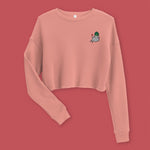 Load image into Gallery viewer, Seductive Daikon Radish Embroidered Crop Sweatshirt - Limited Valentine&#39;s Edition - Ni De Mama Chinese - Inspired Clothing | Mauve , S
