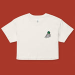 Load image into Gallery viewer, Seductive Daikon Radish Embroidered Crop T-Shirt - Ni De Mama Chinese Clothing

