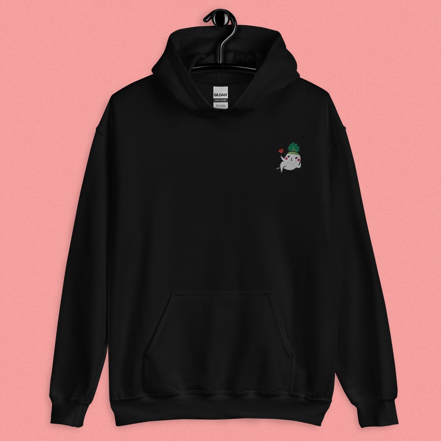 Seductive Daikon Radish Embroidered Hoodie - Limited Valentine's Edition - Ni De Mama Chinese - Inspired Clothing | Black , S