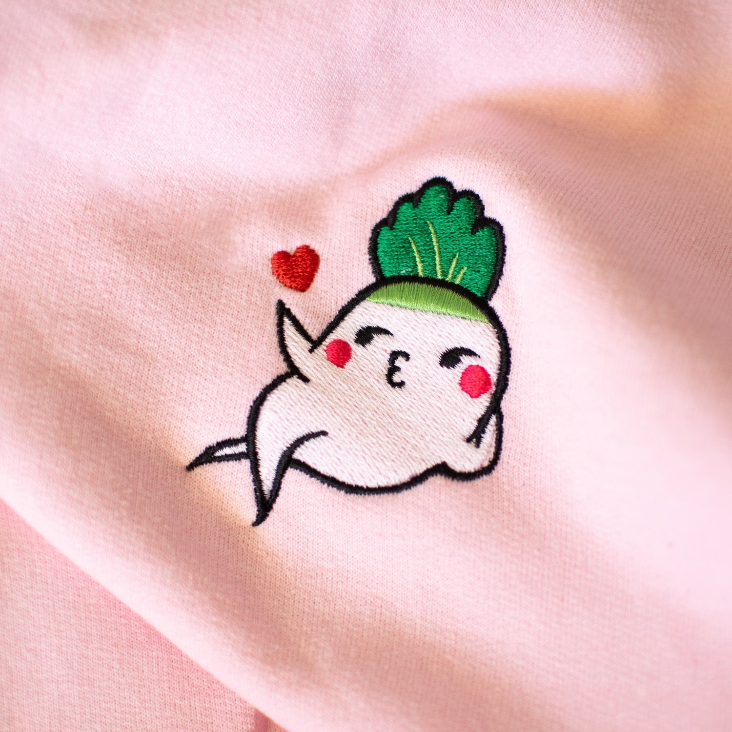 Seductive Daikon Radish Embroidered Hoodie - Limited Valentine's Edition - Ni De Mama Chinese - Inspired Clothing | Olive Green , S